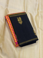 Load image into Gallery viewer, Classic Yellow &amp; Pink Black 1gm Zari Checks Elegance Kanchipuram Handloom Silk Saree SS27609
