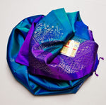 Load image into Gallery viewer, Peacock Blue &amp; Purple Elegance Handloom Soft Silk Saree SS24752
