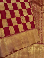 Load image into Gallery viewer, Classic Cherry Red 2gm Zari 8 Kol Elegance Kanchipuram Handloom Silk Saree SS26966
