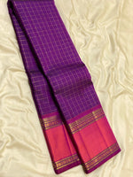 Load image into Gallery viewer, Classic Violet &amp; Rose Red 2gm Zari Kanchipuram Handloom Silk Saree SS26245
