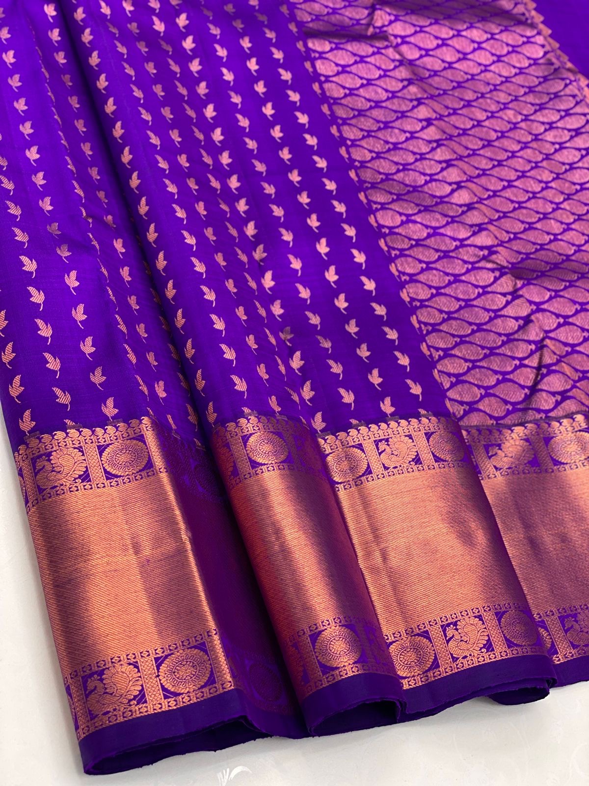 Classic Vadamalli 2gm Copper Zari Kanchipuram Handloom Silk Saree SS26231