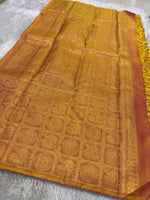 Load image into Gallery viewer, Classic Golden Yellow 2gm Zari Elegance Kanchipuram Handloom Silk Saree SS25494
