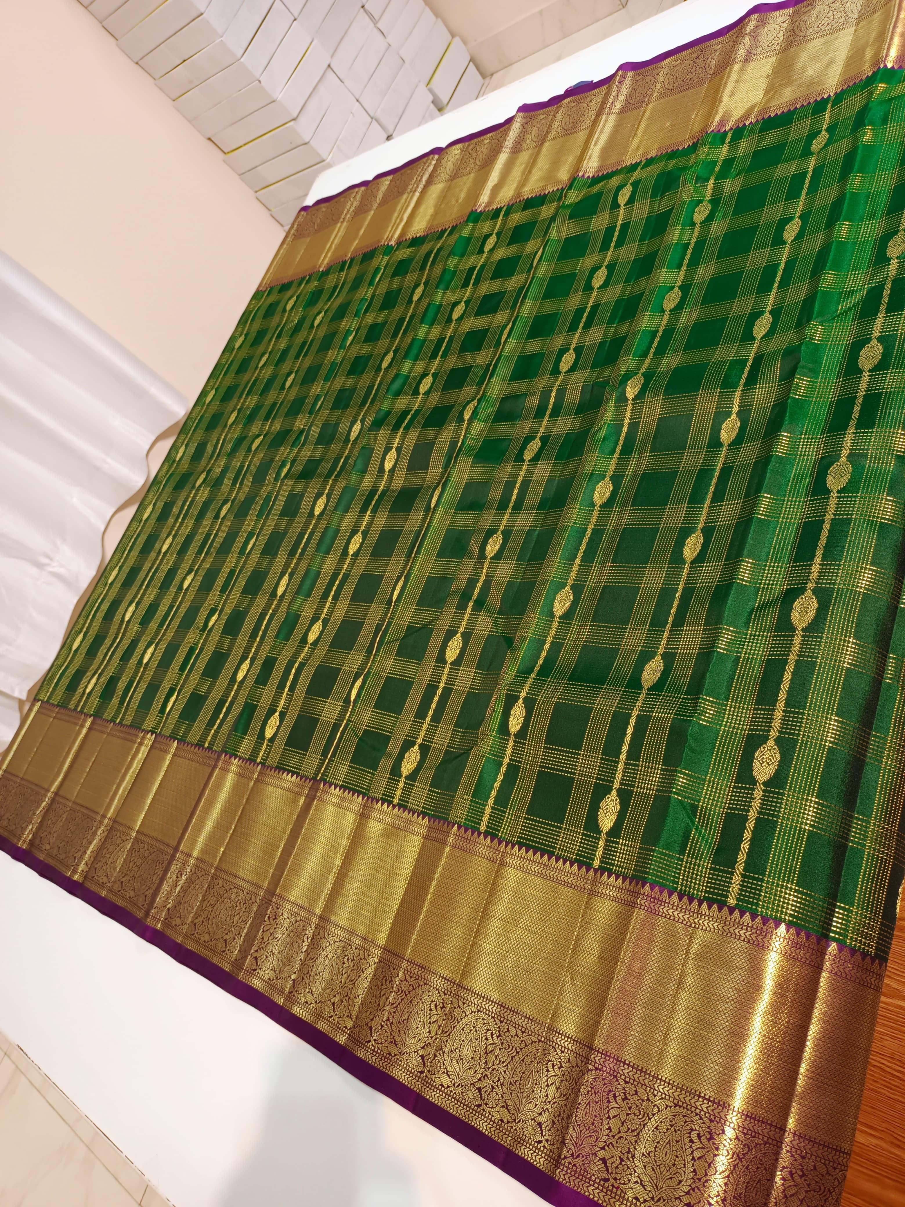 Classic Green & Vadamalli Bridal Elegance Kanchipuram Handloom Silk Saree SS23587