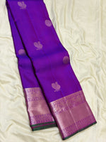 Load image into Gallery viewer, Classic Violet 2gm Zari Elegance Kanchipuram Handloom Silk Saree SS27086
