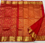 Load image into Gallery viewer, Classic Scarlet Red 2gm Zari Brocade Bridal Elegance Kanchipuram Handloom Silk Saree SS25735
