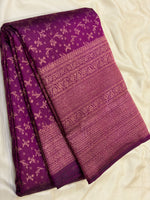 Load image into Gallery viewer, Classic Berry Pink 2gm Zari Brocade Bridal Elegance Kanchipuram Handloom Silk Saree SS27645
