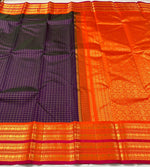 Load image into Gallery viewer, Classic Plum &amp; Orange 2gm Zari Kanchipuram Handloom Silk Saree SS26213
