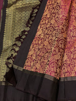 Load image into Gallery viewer, Classic Maroon &amp; Shadow Black 2gm Zari Elegance Kanchipuram Handloom Silk Saree SS24688
