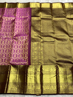 Load image into Gallery viewer, Classic Creamy Pink &amp; Mahogany Red 2gm Zari Kanchipuram Handloom Silk Saree SS26004
