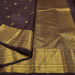 Load image into Gallery viewer, Classic Dark Coffeee Brown 1gm Zari Elegance Kanchipuram Handloom Silk Saree SS24392
