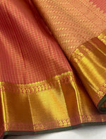 Load image into Gallery viewer, Classic Rustic Orange 2gm Zari Elegance Kanchipuram Handloom Silk Saree SS28239

