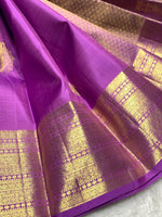 Load image into Gallery viewer, Classic Lavender Pink 2gm Zari Kanchipuram Handloom Silk Saree SS25573
