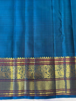 Load image into Gallery viewer, Classic Spring Green &amp; Ash Blue 2gm Zari Elegance Kanchipuram Handloom Silk Saree SS27384
