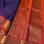 Load image into Gallery viewer, Classic Deep Violet &amp; Burnt Orange 2gm Zari Vintage Elegance Kanchipuram Handloom Silk Saree SS28236
