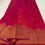 Load image into Gallery viewer, Classic Dark Pink 2gm Zari Temple Bridal Elegance Kanchipuram Handloom Silk Saree SS26588

