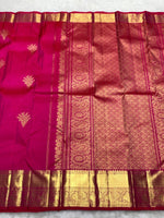 Load image into Gallery viewer, Classic Pinkish Magenta Elegance Kanchipuram Handloom Silk Saree SS25434

