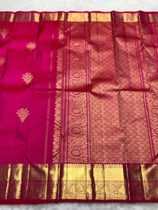 Classic Pinkish Magenta Elegance Kanchipuram Handloom Silk Saree SS25434