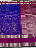 Load image into Gallery viewer, Classic Violet Blue &amp; Ruby Pink Elegance Kanchipuram Silk Saree SS23914
