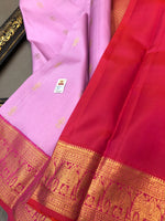 Load image into Gallery viewer, Classic Lilac &amp; Brick Rose Bridal Elegance Kanchipuram Handloom Silk Saree SS20881
