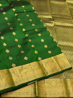 Load image into Gallery viewer, Classic Green 1gm Zari Elegance Kanchipuram Handloom Silk Saree SS23472
