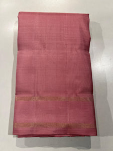 Classic Onion Pink 4gm Zari Korvai Elegance Kanchipuram Handloom Silk Saree SS23661