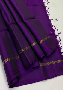 Classic Vadamalli Elegance Plain Handloom Soft Silk Saree SS26143