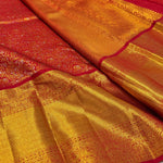 Load image into Gallery viewer, Classic Burnt Orange 2gm Zari Elegance Kanchipuram Handloom Silk Saree SS24141
