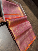 Load image into Gallery viewer, Classic Creamy Pink Bridal Elegance Tissue Kanchipuram Handloom Silk Saree SS27987
