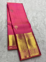 Load image into Gallery viewer, Classic Pink 2gm Zari Elegance Kanchipuram Handloom Silk Saree SS25452

