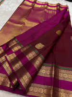 Load image into Gallery viewer, Classic Garnet Red Kanchipuram Handloom Silk Saree SS26729
