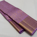 Load image into Gallery viewer, Classic Pastel Lilac 1gm Zari Bridal Elegance Kanchipuram Handloom Silk Saree SS23835
