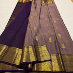 Load image into Gallery viewer, Classic Cocoa Chocolate &amp; Eminence Purple 2gm Zari Kanchipuram Handloom Silk Saree SS26054
