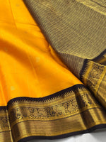 Load image into Gallery viewer, Classic Golden Yellow &amp; Plum 2gm Zari Kanchipuram Handloom Silk Saree SS26013
