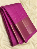 Load image into Gallery viewer, Classic Orchid Pink 2gm Zari Vaira Oosi Checks Elegance Kanchipuram Handloom Silk Saree SS24741
