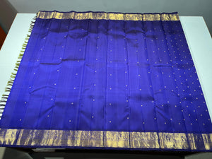 Classic Royal Blue 1gm Zari Bridal Elegance Kanchipuram Handloom Silk Saree SS26047