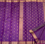 Load image into Gallery viewer, Classic Purple Jam 1gm Zari Elegance Kanchipuram Handloom Silk Saree SS24453
