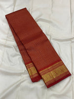Load image into Gallery viewer, Classic Brick Orange 2gm Vintage Zari Checks Elegance Kanchipuram Handloom Silk Saree SS27512
