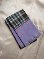 Load image into Gallery viewer, Classic Checks &amp; Grey 2gm Zari Korvai Checks Elegance Kanchipuram Handloom Silk Saree SS27817
