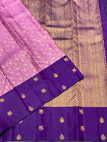 Load image into Gallery viewer, Classic Lilac Pink &amp; Purple 2gm Zari Elegance Kanchipuram Handloom Silk Saree SS25366
