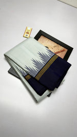 Load image into Gallery viewer, Classic Offwhite &amp; Black Kanchipuram Handloom Silk Saree SS26051
