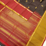 Load image into Gallery viewer, Classic Espresso &amp; Red Elegance Kanchipuram Handloom Silk Saree SS24200
