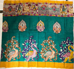 Load image into Gallery viewer, Classic Pen Kalamkari Green Elegance Banglore Silk Saree SS27162
