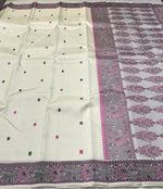 Load image into Gallery viewer, Classic Butter Cream Kanchipuram Handloom Silk Saree SS25894
