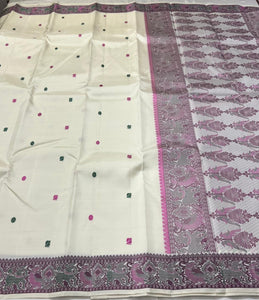 Classic Butter Cream Kanchipuram Handloom Silk Saree SS25894