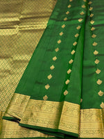 Load image into Gallery viewer, Classic Green 1gm Zari Elegance Kanchipuram Handloom Silk Saree SS23472
