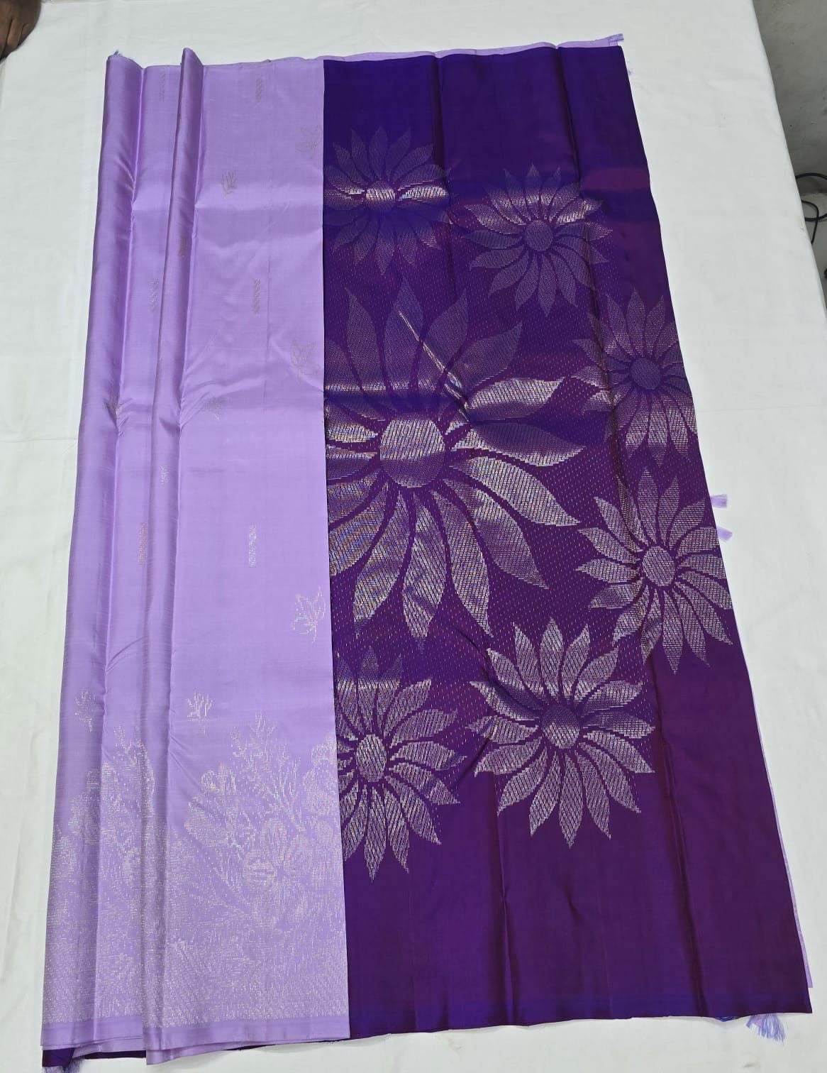 Classic Lavender & Violet Kanchipuram Handloom Silk Saree SS25970