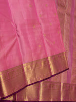 Load image into Gallery viewer, Classic Baby Pink &amp; Wine Red 2gm Zari Elegance Kanchipuram Handloom Silk Saree SS27084
