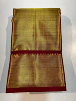 Load image into Gallery viewer, Classic Gold &amp; Red 1gm Zari Bridal Elegance Kanchipuram Handloom Silk Saree SS25634
