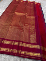 Load image into Gallery viewer, Classic Purple &amp; Deep Pink Kanchipuram Handloom Silk Saree SS26094
