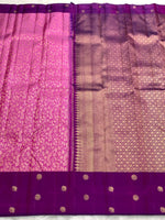 Load image into Gallery viewer, Classic Pink &amp; Purple 2gm Zari Elegance Kanchipuram Handloom Silk Saree SS25365
